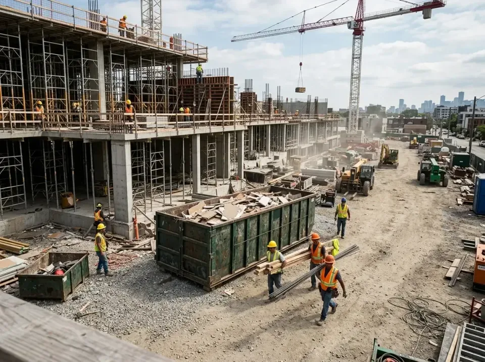 commercial-construction-site-w-002 — frequently asked questions, Low Cost Construction Dumpster Rental in Sauk Centre, MN